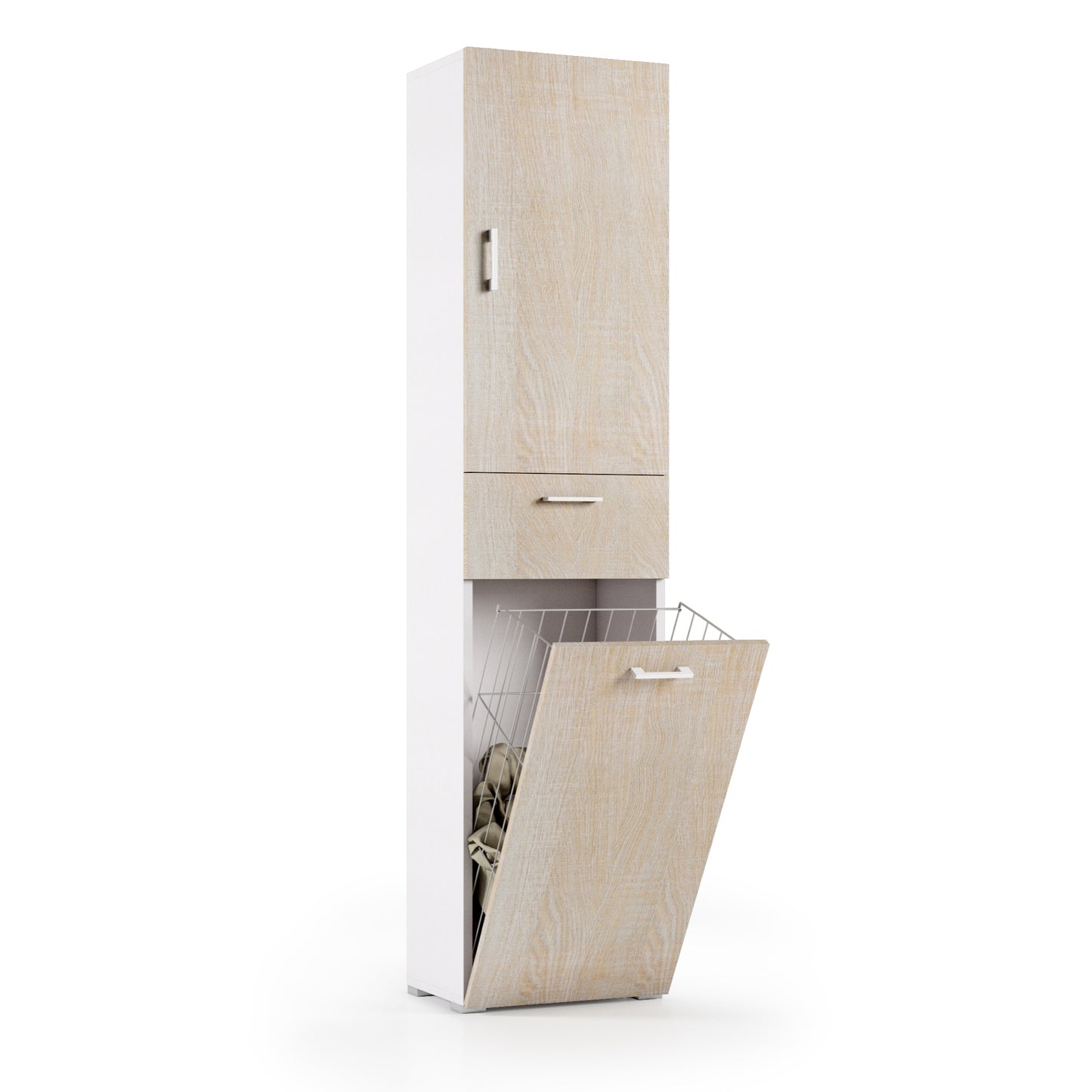 MOBILE MULTIUSO CON CESTELLO PORTA BIANCHERIA