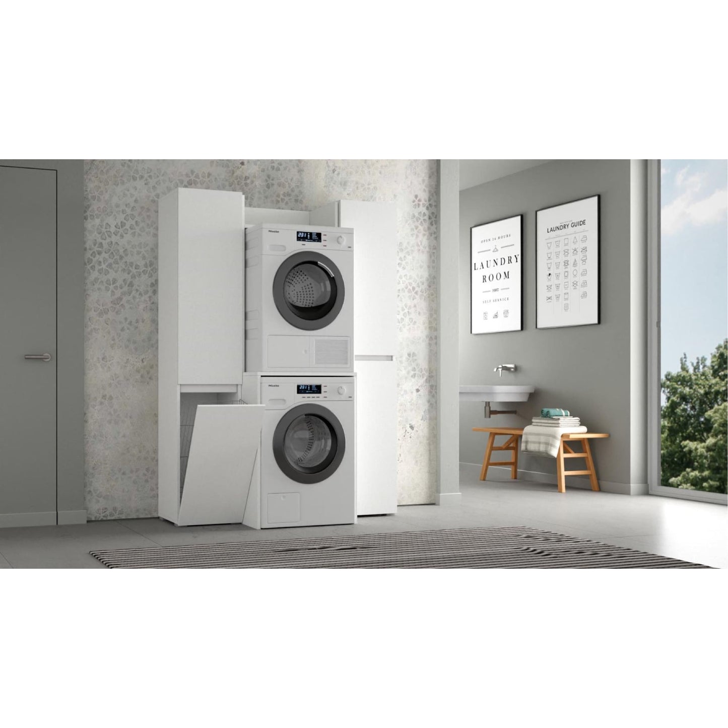 WASHING MACHINE CABINET WITH 3 SHELVES