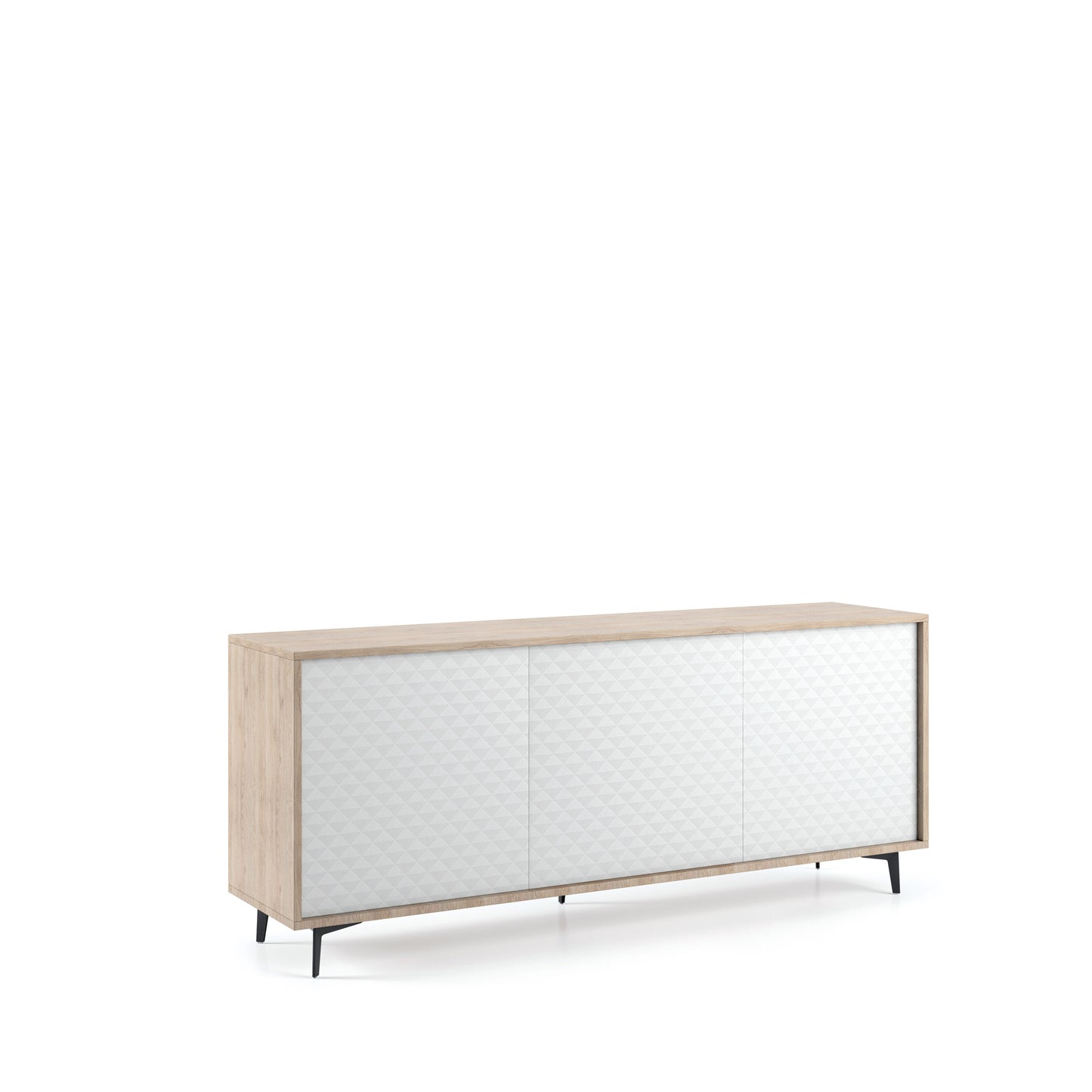 MADIA CON STRUTTURA ROVERE E ANTE BIANCO DAMA APERTURA PUSH