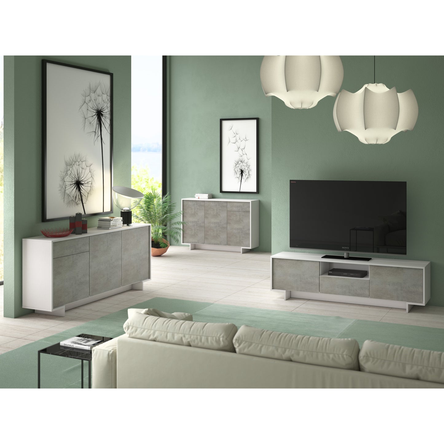 MOBILE PORTA TV CON 2 ANTE E CASSETTO CENTRALE