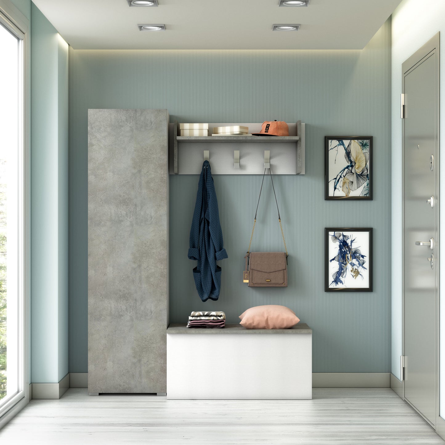 MOBILE CON ANTA. SETTE RIPIANI.