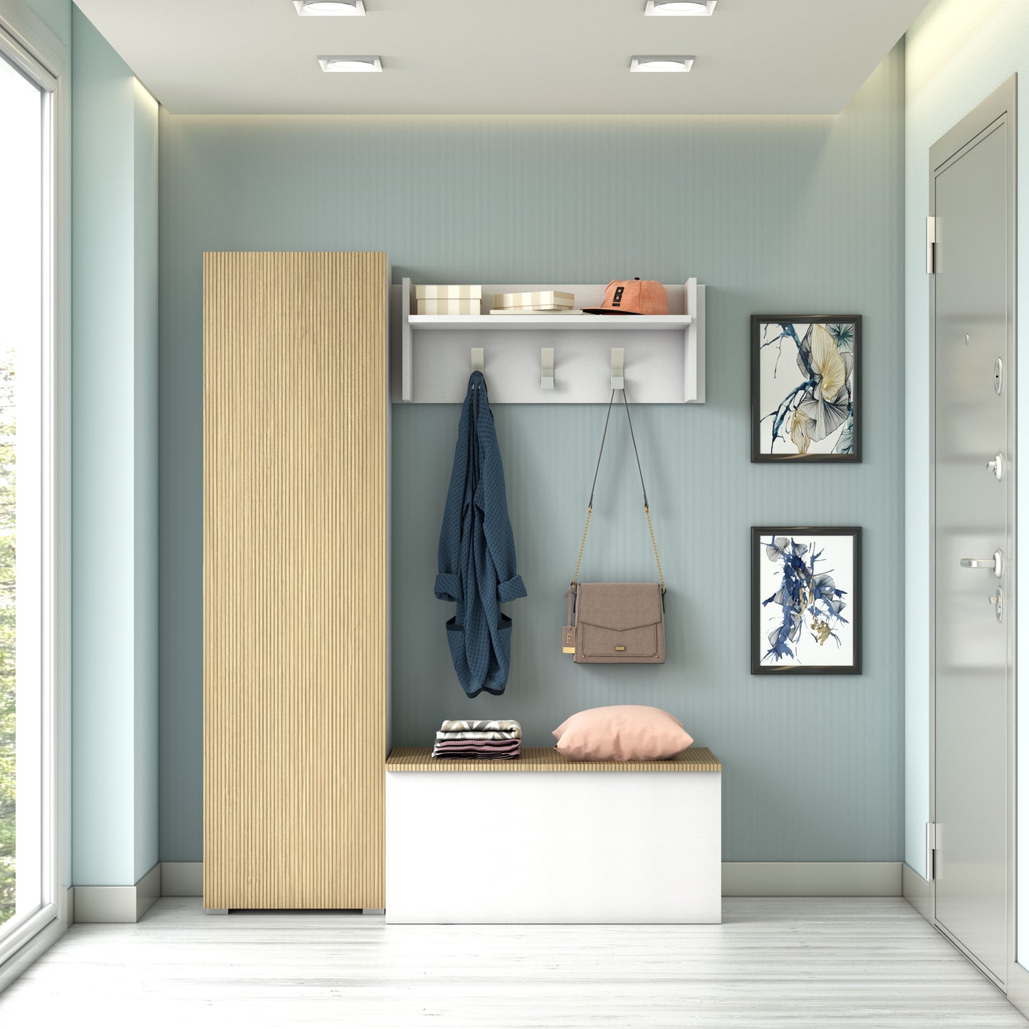 MOBILE CON ANTA. SETTE RIPIANI.