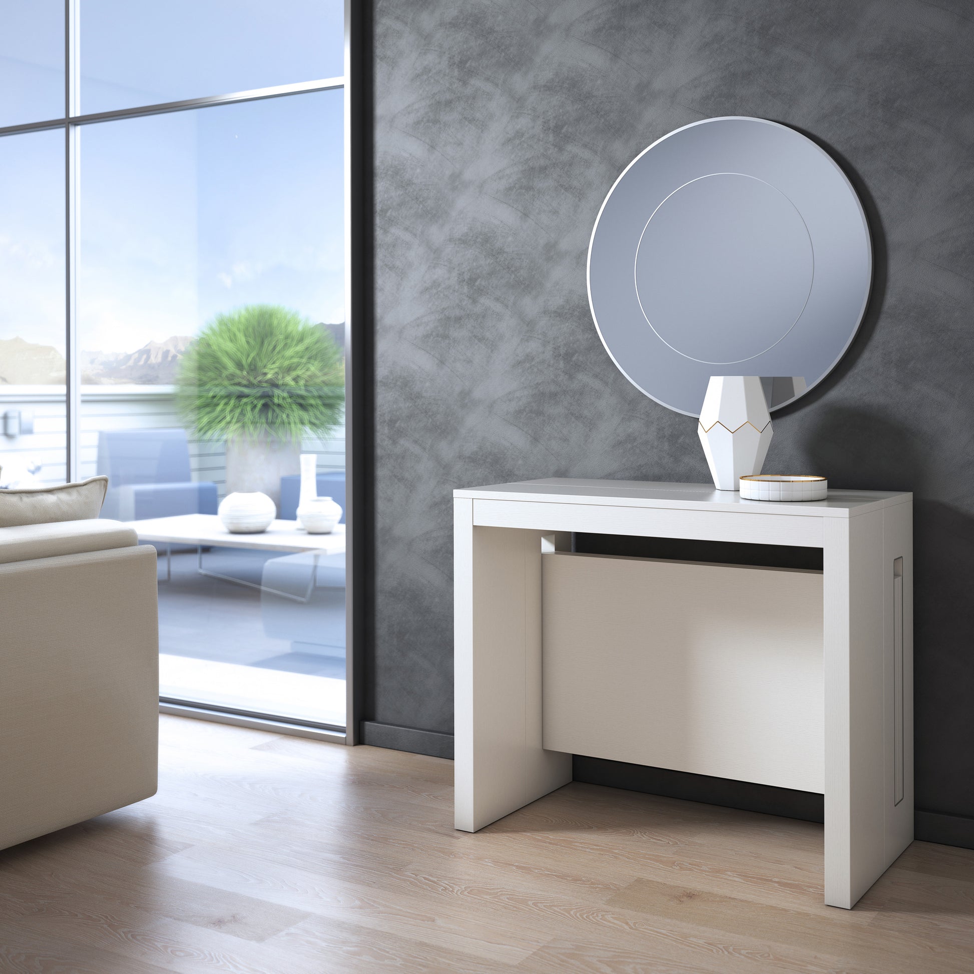 TAVOLO CONSOLLE TRASFORMABILE.