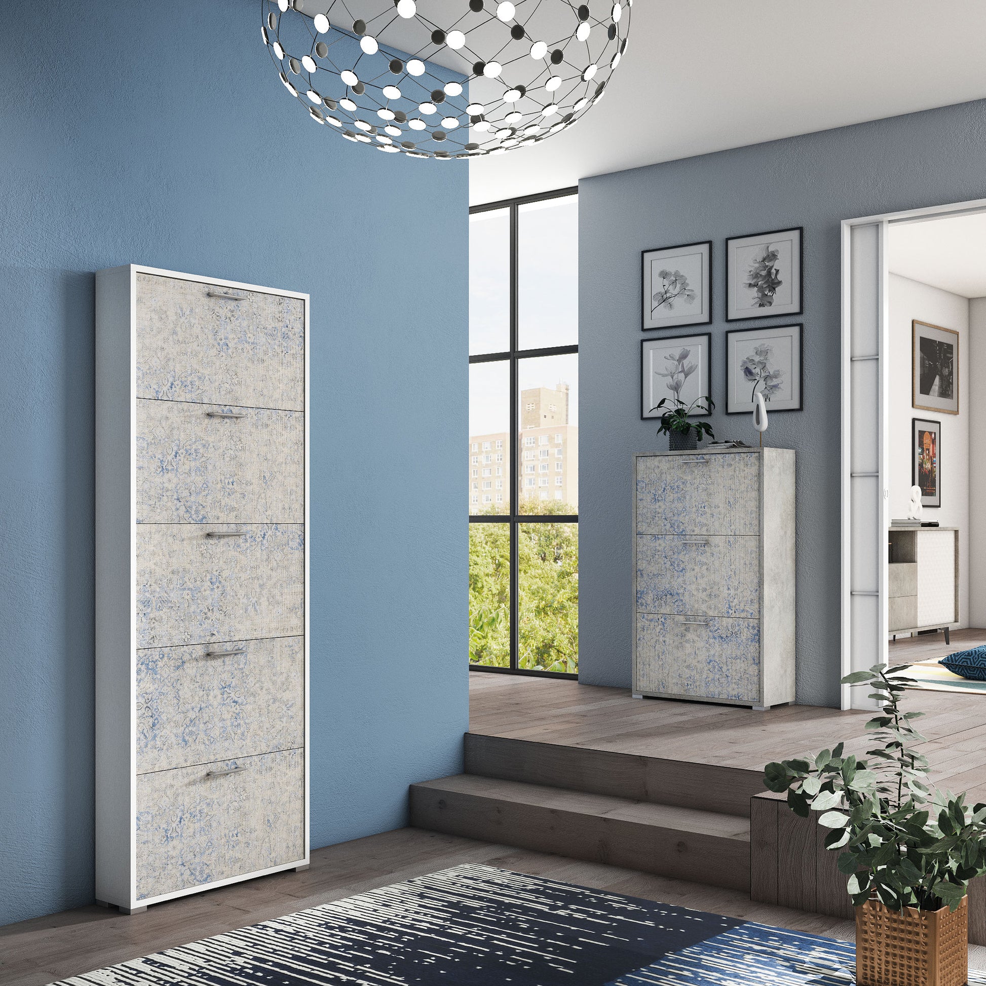 SCARPIERA A DOPPIA PROFONDITÀ CON TRE ANTE. FINO A 18 PAIA DI SCARPE.