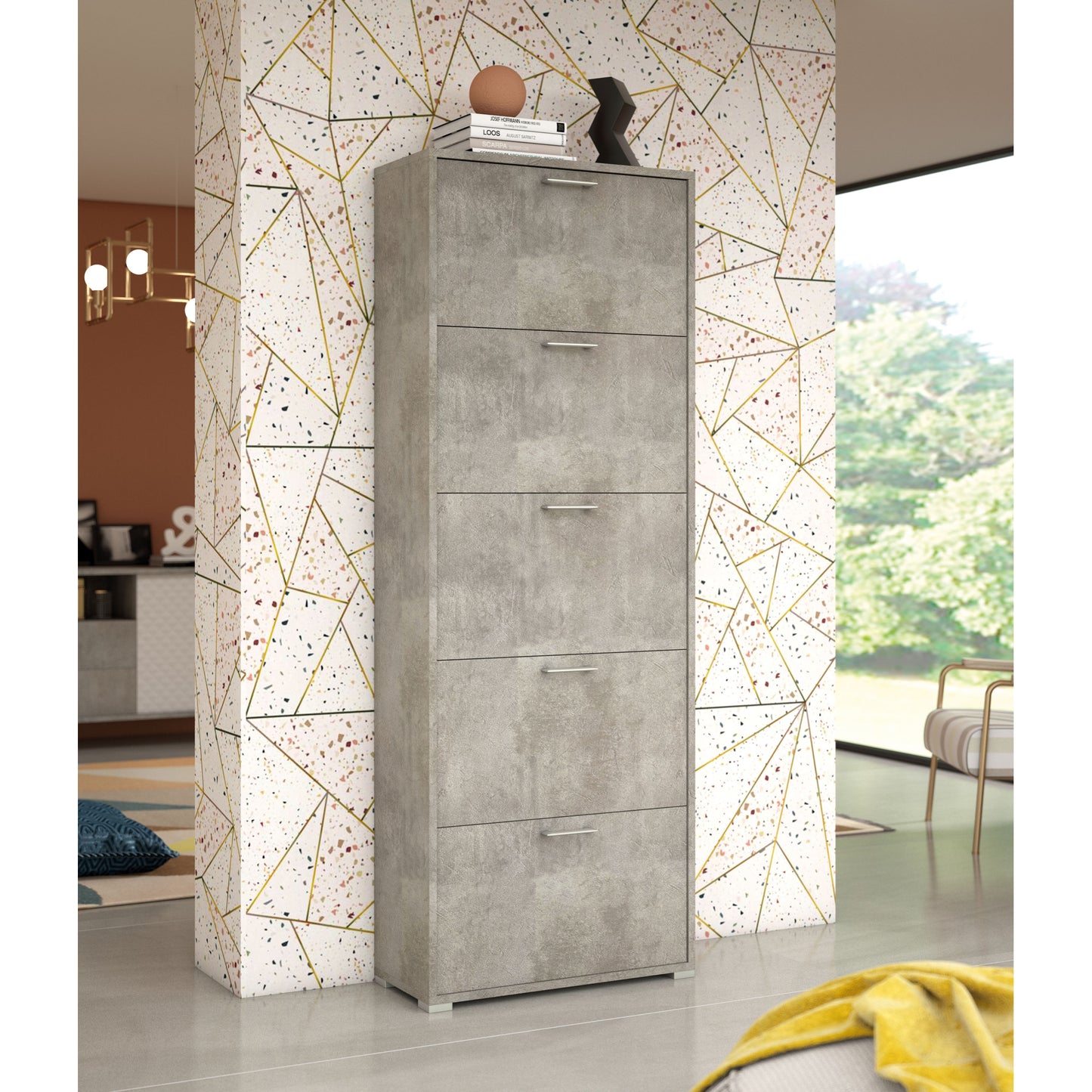 SCARPIERA DOPPIA PROFONDITÀ CON 5 ANTE. FINO A 18 PAIA DI SCARPE.